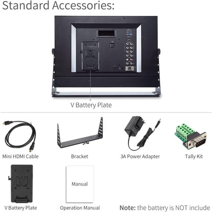 SEETEC P215-9HSD-192 21,5 Zoll LCD-Monitor für Broadcast-Produktionen, 3G SDI, 4K HDMI Ein- und Ausgang, IPS Full HD 1920x1080 