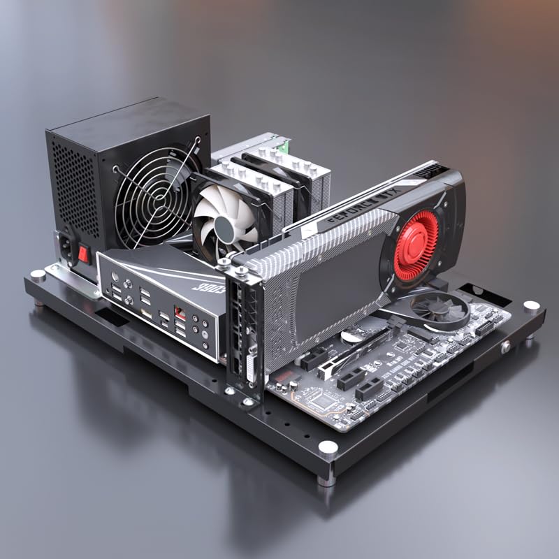 Stackable Open Air Computer Case Rack - Modular PC Frame Chassis for ATX/MATX/ITX Motherboards, Ideal for Studio, Mining Rig, DIY Builds