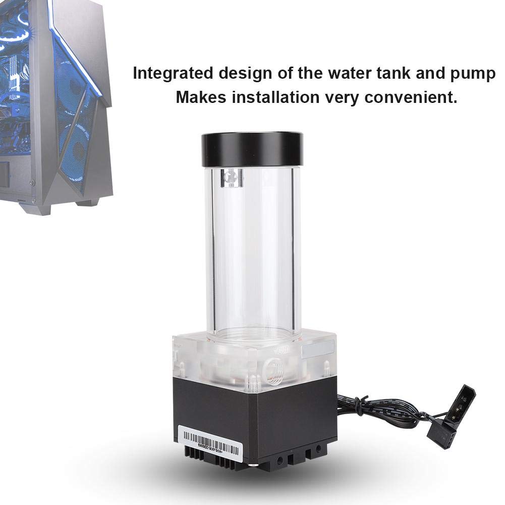 Pump/Reservoir Combo for Water Cooling System,800L / H CPU Water Cooling Pump Radiator,Integrated,POM PMMA PUB-FS6PD-17 (Black)