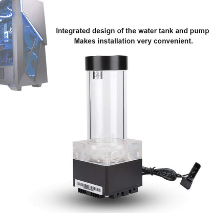 Pump/Reservoir Combo for Water Cooling System,800L / H CPU Water Cooling Pump Radiator,Integrated,POM PMMA PUB-FS6PD-17 (Black)