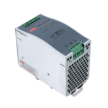 Nvvv Dr-120-24 Ac to Dc Din-Rail Power Supply, 24v, 5 Amp, 120w, Operating Temp, Overload Protection, Metal, Silver+Grey