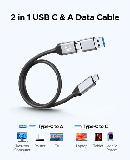 ORICO 1TB Portable SSD, Up to 1050MB/s, Compact with 2 in 1 USB C & A Cable, External Solid State Drives, Reliable Storage for USB C Smartphone, Tablet, PC - M10PRO