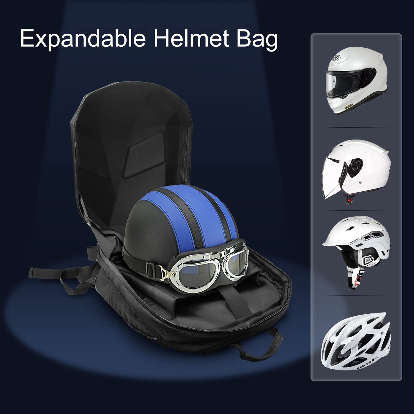 Crelander LED Knight Rucksack, 19-Zoll-Motorradrucksack mit App-Steuerung, programmierbarem Vollfarbdisplay, wasserdicht, großes Fassungsvermögen, Hartschalen-Helmtasche, DIY-Pixel-Art-Animations-Laptop-Tagesrucksack 