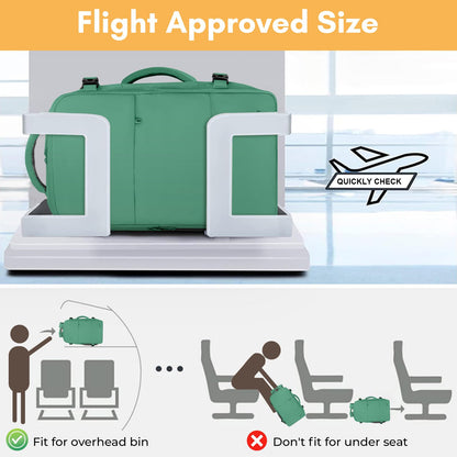 Taygeer Travel Backpack for Women, Large 40L Carry On with 17.3 inch Laptop Compartment, TSA Friendly Daypack for Office Work Travel Essentials, Backpack with Organized Pockets, Green