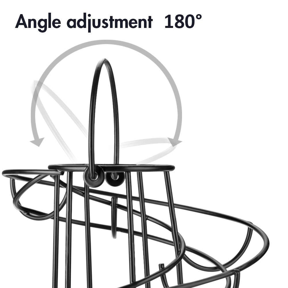 OBVIS Spiral-Eierständer, Metall, Aufbewahrungshalterung, Präsentations-Thekenständer, Schwarz