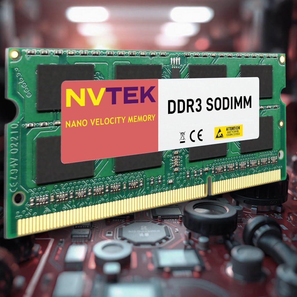 NVTEK 8GB (1X8GB) DDR3 1600MHZ PC3-12800 SODIMM 2Rx8 1.35V 204-PIN Non-ECC Laptop PC Computer Memory