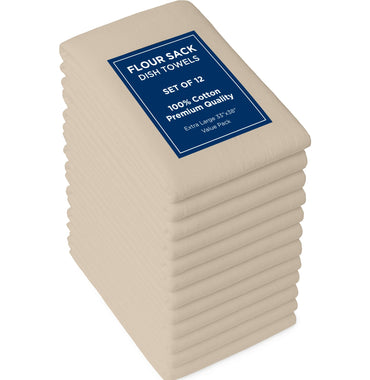 ROYALE LINENS Geschirrtücher aus Baumwolle – 12er-Pack, 71 x 71 cm, weiß – 100 % Baumwolle, ideal zum Teiggehenlassen, Abtropfenlassen von Käse, Backen, Reinigen, Trocknen, Sticken und für vielfältige andere Zwecke 