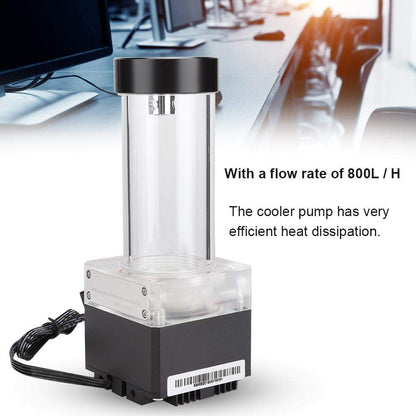 Pump/Reservoir Combo for Water Cooling System,800L / H CPU Water Cooling Pump Radiator,Integrated,POM PMMA PUB-FS6PD-17 (Black)