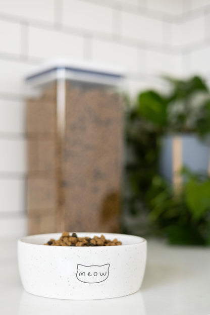 Birnenförmige Keramikschüssel, Fassungsvermögen: 2 Tassen, niedliches, schnurrbartfreundliches Geschirr mit Katzenmotiv, rutschfest, mikrowellen- und spülmaschinengeeignet, klein/mittel 