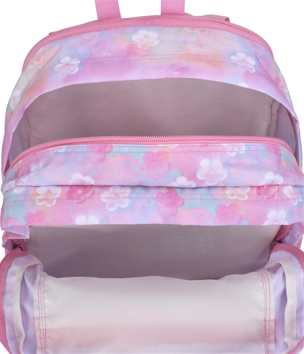 JanSport Laptop-Rucksack – Computertasche mit 2 Fächern, ergonomischen Schultergurten, 15-Zoll-Laptopfach, Tragegriff – Bücherrucksack – Erdbeer-Dusche 