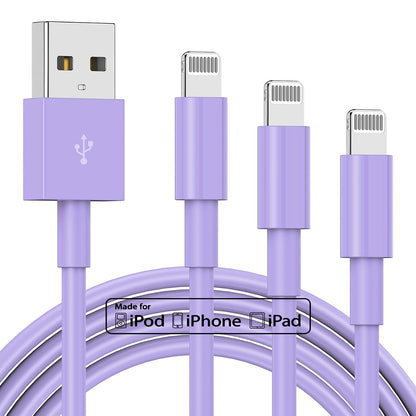 3 Pack Apple MFi Certified Charger Cable 6ft, Lightning to USB Cable Cord 6 Foot, 2.4A Fast Charging,Apple Phone Long Chargers for iPhone 13/12/11/11Pro/11Max/ X/XS/XR/XS Max/8/7/6
