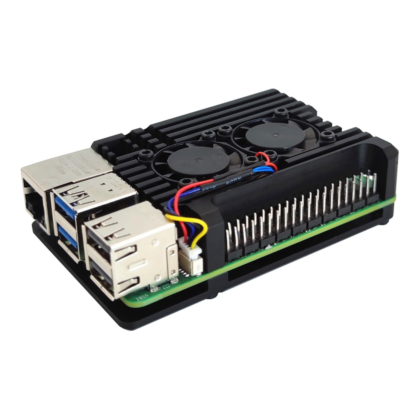 Raspberry Pi 5 Aluminum Alloy Armor Case,Pi 5 Heatsink Cooler,Passive Cooling Case for Raspberry Pi 5 4GB/8GB (with Dual Fan)