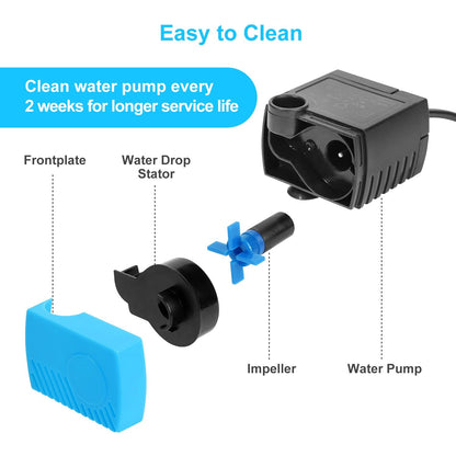SanKlev SP-400LV Cat Water Fountain Pump,USB Replacement Pump for Pet Drinking Fountains Compatible with Ceramic, Butterfly,Seaside and Multi-Tier Pet Fountains(No AC Adapter)