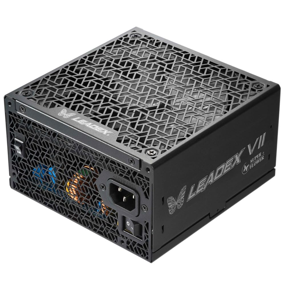 Super Flower Leadex VII XG 1300W 80+ Gold, Cybenetics Platinum, Full Modular, ATX 3.1 & PCIe 5.0, W/12VHPWR Cable (2x8pin - 16pin Native Cables), Power Supply, FDB Fan, SF-1300F14XG, Black Version