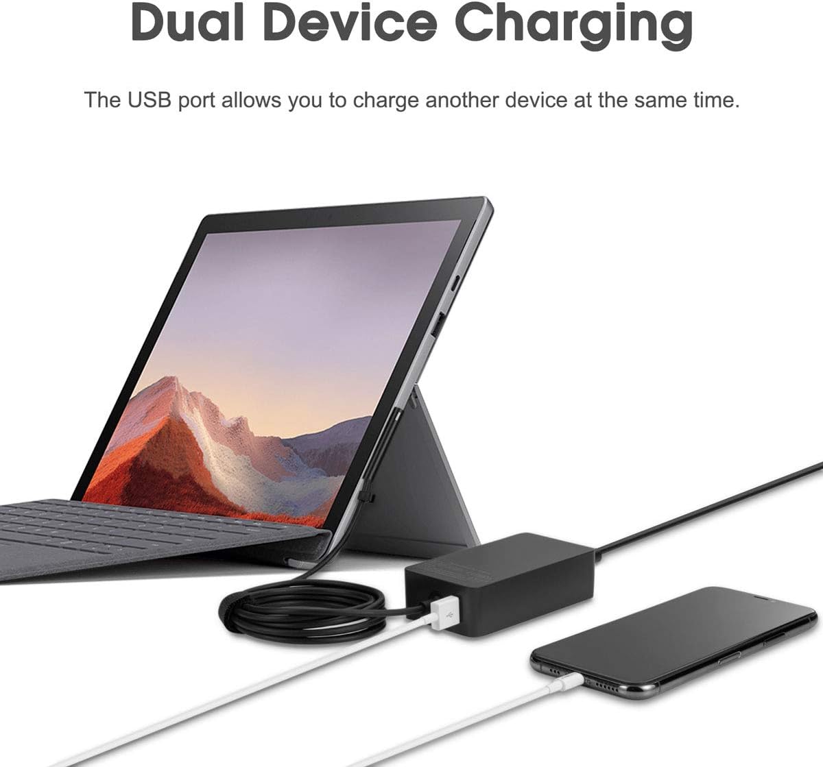 Surface-Ladegerät, 44-W-Netzteil für Microsoft Surface Pro 3/4/5/6/7, Surface Laptop, Surface Book, Surface Go, Surface Laptop Go, mit 1,9 m langem Netzkabel 