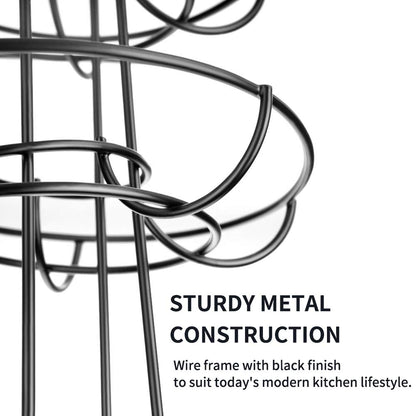 OBVIS Spiral-Eierständer, Metall, Aufbewahrungshalterung, Präsentations-Thekenständer, Schwarz