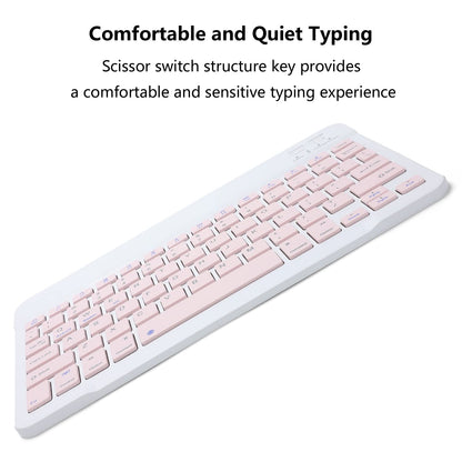 Rechargeable Bluetooth Keyboard and Mouse Combo for iPad, Ultra-Slim Portable Wireless Mouse Keyboard for iPad Pro Air Mini iPhone Samsung Tablet Cell Phone Android, iPadOS/iOS 13 and Above (Pink)