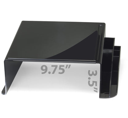 Officemate Telefonständer, Laptopständer, Computererhöhung aus schwarzem Kunststoff, Laptop-Hebevorrichtung für den Schreibtisch, 12,5 x 10,125 x 5,25 Zoll, Schwarz (21522)