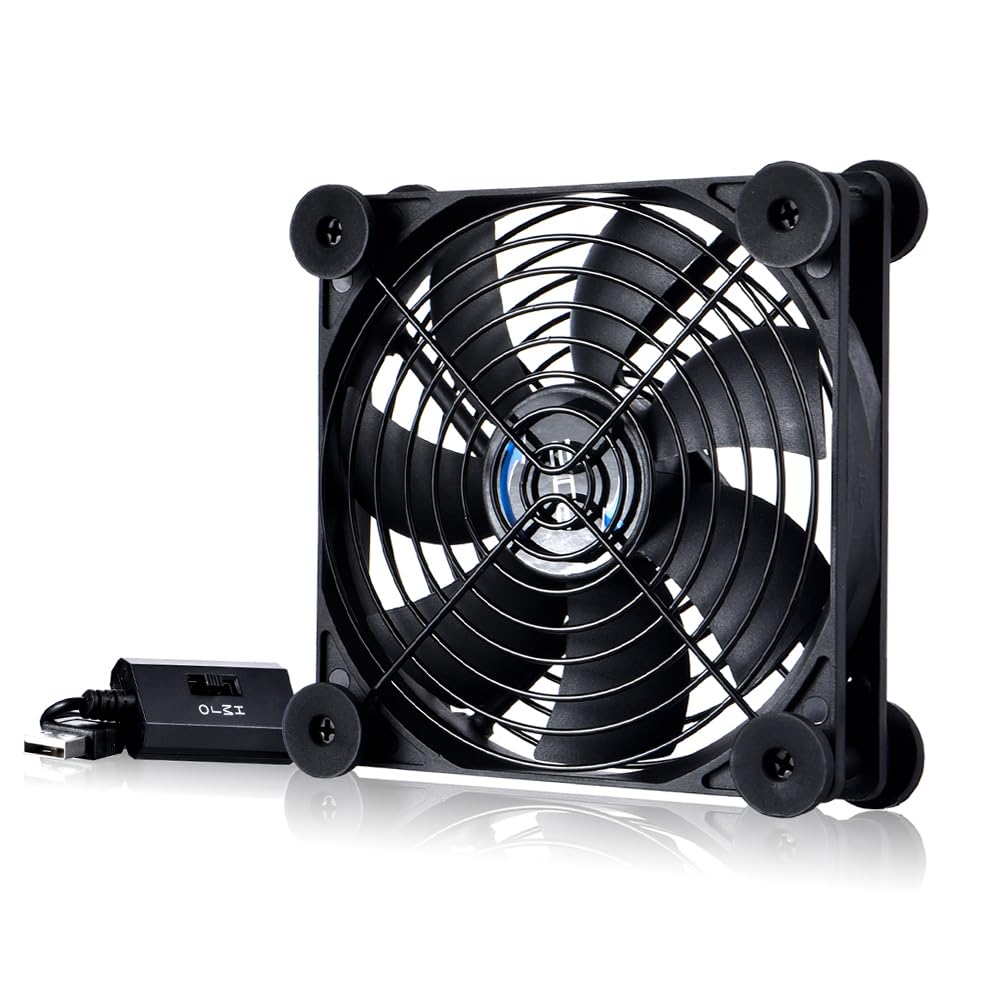 Quiet 80mm USB Fan, 5V USB Portable Cooling Fan for Flat Panel Xbox DVR PlayStation Router TV Receiver Computer Cabinet Cooler