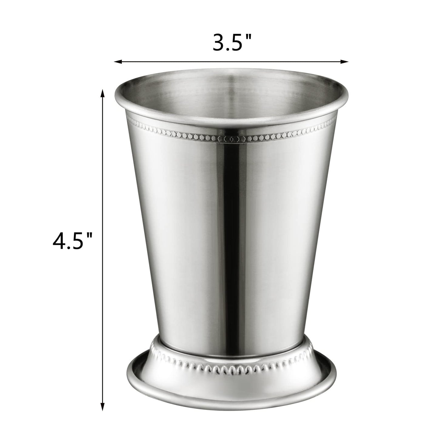 ZEAYEA 2er-Set Mint-Julep-Becher, klassische Edelstahlgläser für Partys, Bars, Zuhause und Restaurants, 350 ml Cocktailgläser aus Metall für Bier, Säfte und Getränke, Silber