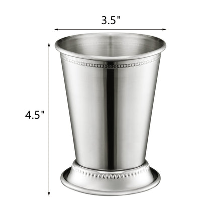 ZEAYEA 2er-Set Mint-Julep-Becher, klassische Edelstahlgläser für Partys, Bars, Zuhause und Restaurants, 350 ml Cocktailgläser aus Metall für Bier, Säfte und Getränke, Silber