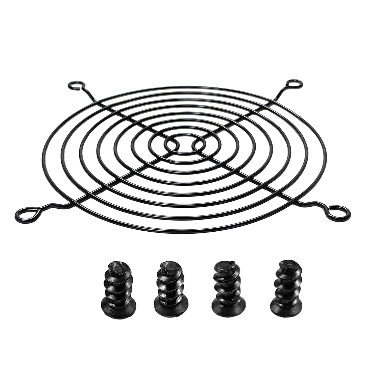 Nivithi 120mm Fan Grill,PC Fan Cover,Black PC Fan Grill Guard,Metal Slivery Black Replacement Screws,for PC Ventilator,2Pack.