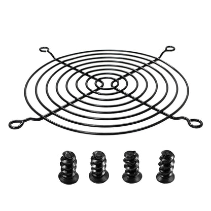 Nivithi 120mm Fan Grill,PC Fan Cover,Black PC Fan Grill Guard,Metal Slivery Black Replacement Screws,for PC Ventilator,2Pack.