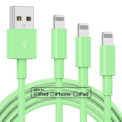 3 Pack Apple MFi Certified Charger Cable 6ft, Lightning to USB Cable Cord 6 Foot, 2.4A Fast Charging,Apple Phone Long Chargers for iPhone 13/12/11/11Pro/11Max/ X/XS/XR/XS Max/8/7/6