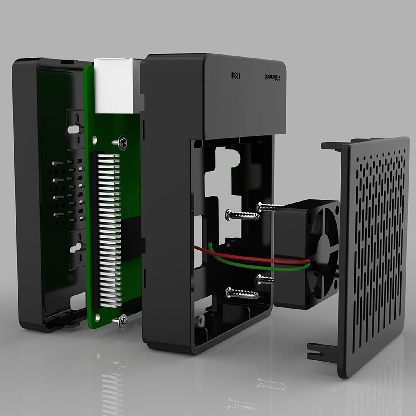 [5V 3A 15W] iUniker Raspberry Pi 3 Case, Power Supply With Switch for Pi 3 B+ (UL Listed)