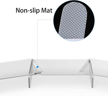 X-cosrack Monitorständer aus transparentem Acryl, 3-fach verstellbarer Doppelmonitorständer mit Antirutschmatte, Premium-Schreibtischorganizer für Homeoffice, Laptops, PCs, Drucker, Fernseher 