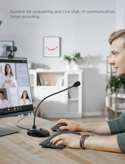 Fifine USB-Computermikrofon, Plug &amp; Play Desktop-Kondensatormikrofon für PC und Laptop, Stummschalttaste mit LED-Anzeige, kompatibel mit Windows/Mac, ideal für YouTube, Zoom, Aufnahmen, Twitch-Spiele (K054) 