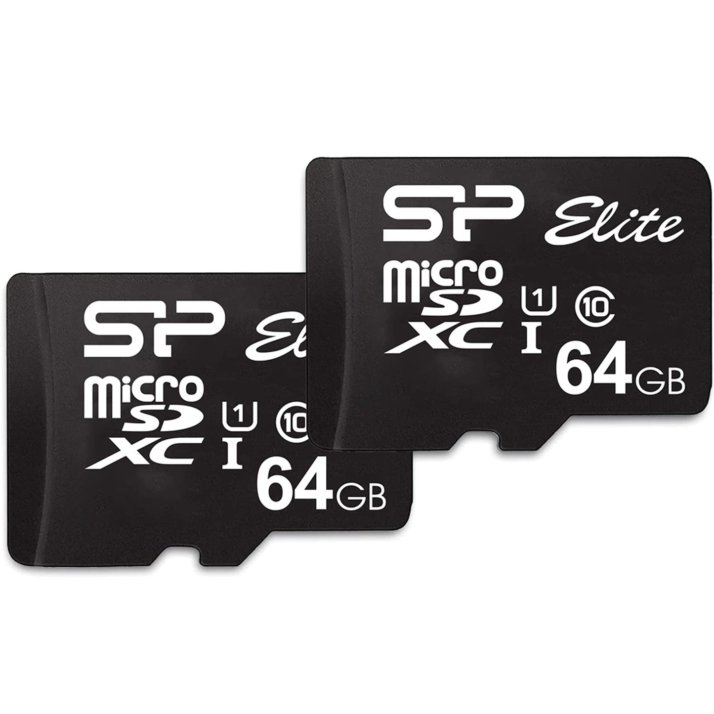 Silicon Power Elite 64GB microSDXC 2-Pack MicroSD Memory Card with Adapter for Nintendo-Switch, Wyze Cam