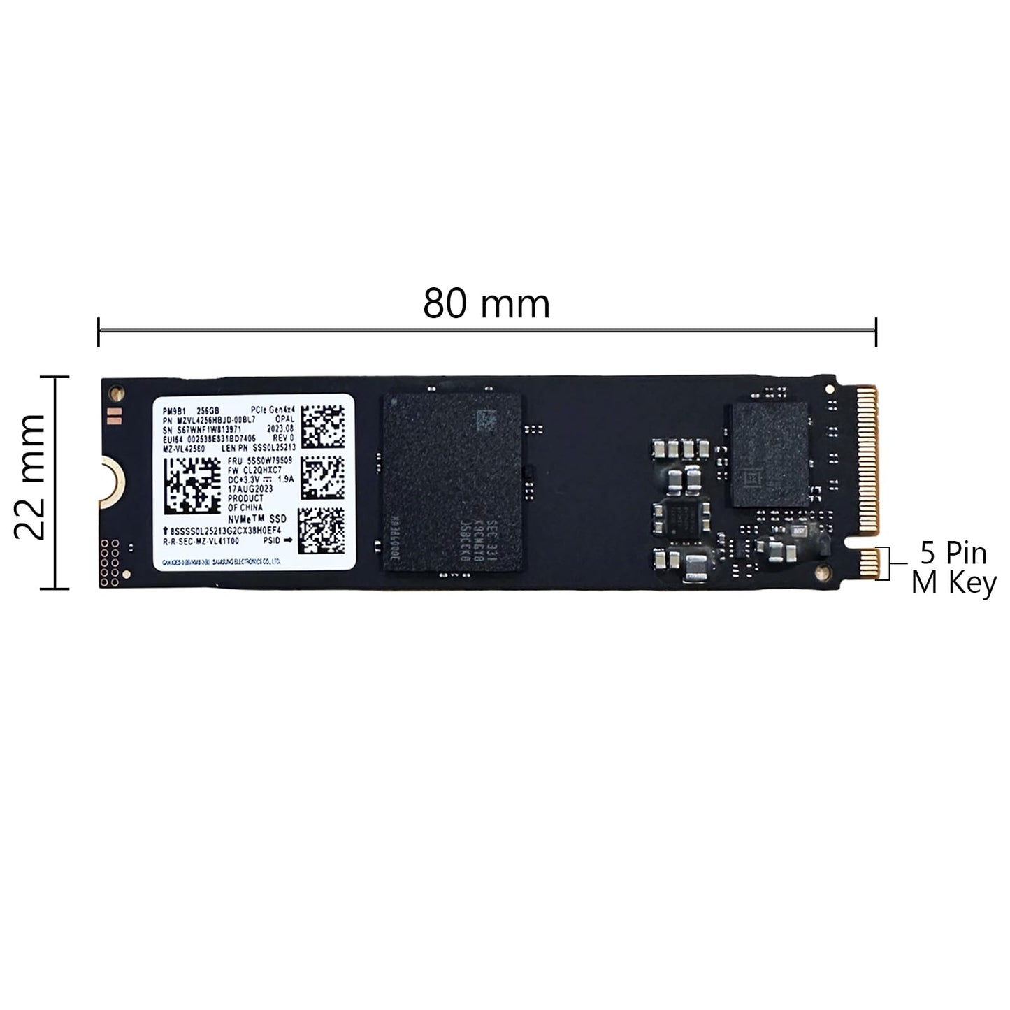 OEM Samsung PM9B1 256GB M.2 PCI-e GEN 4X4 NVME SSD Internal Solid State Drive 80mm 2280 Form Factor M Key