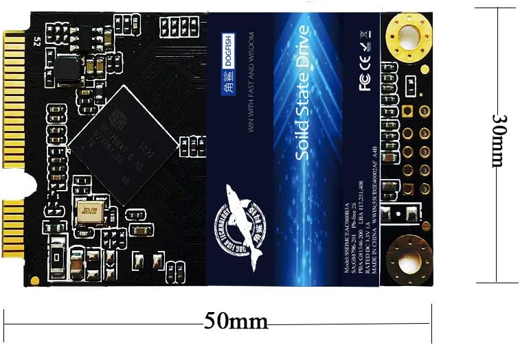 Dogfish SSD mSATA 60GB Interne Solid-State-Festplatte Hochleistungsfestplatte für Desktop-Laptop SATA III 6Gb/s Mini-SATA-SSD (60GB mSATA) 