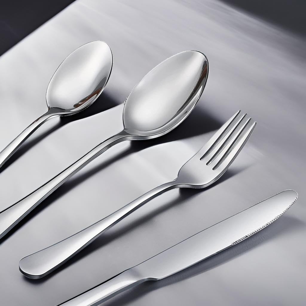 Teaspoon Set,6 Piece 6.7" Spoons Silverware, Premium Food Grade 18/10 Stainless Steel Tea Spoons, Metal Dessert Spoon, Durable Kitchen Spoon Set, Mirror Finish & Dishwasher Safe