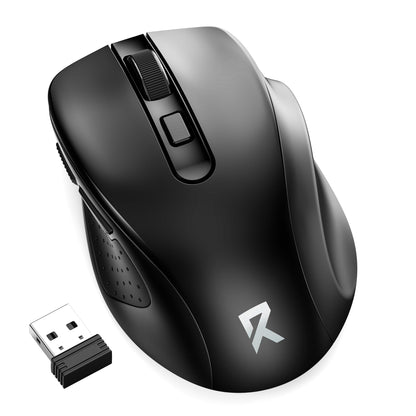 Redragon Wireless Mouse BT5.0/3.0 & 2.4G, 6 Buttons, 5 Level 4000DPI Bluetooth Mouse, 18 Months Battery, Portable Optical Computer Mice for Laptop, PC, Chromebook, Windows, Mac-Black