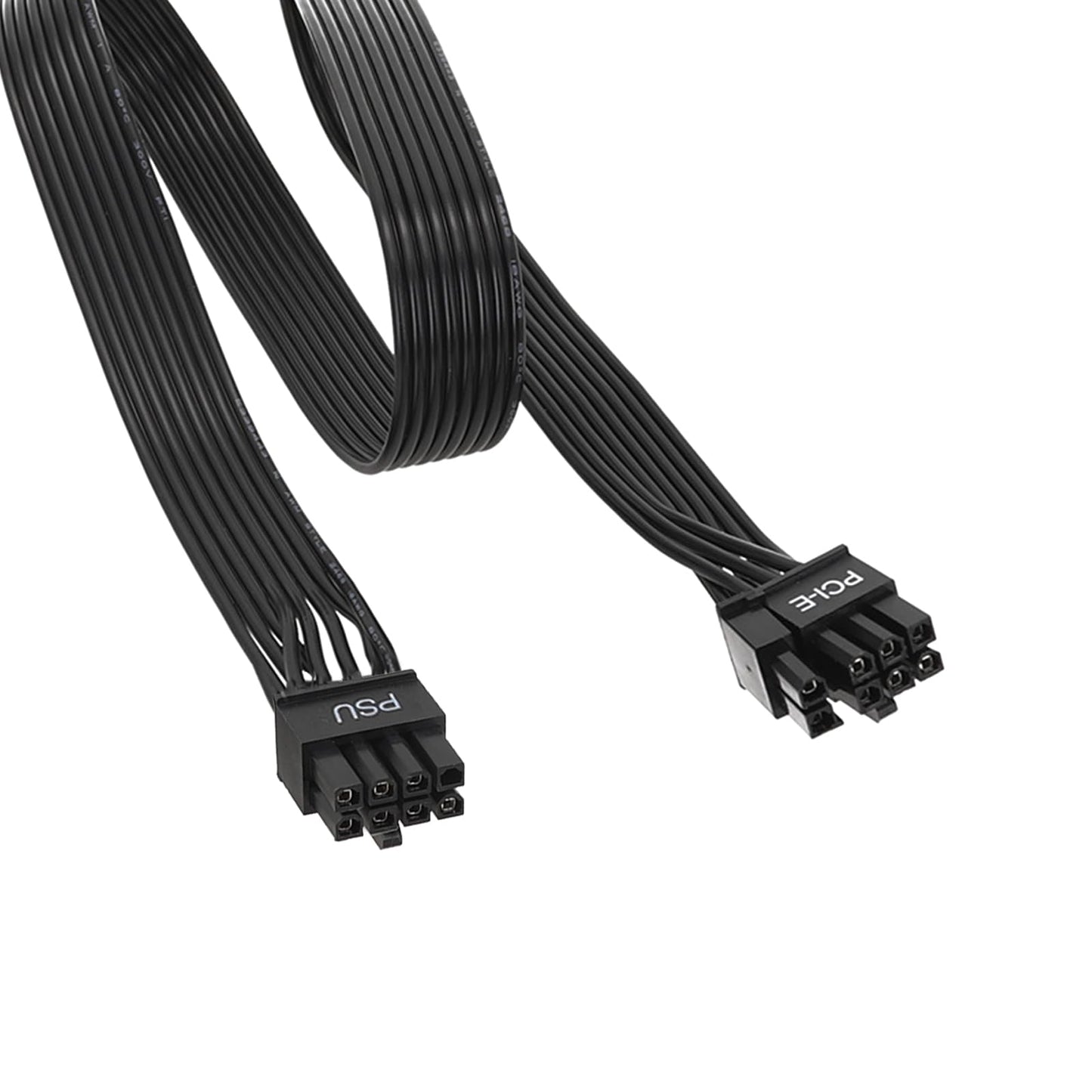 PCIe Cable for Corsair, 25 Inch 8 Pin PSU Male to 6+2 Pin GPU Male Power Cable for Thermaltake, ARESGAME Modular Power Supply (Black)