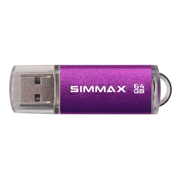 SIMMAX Flash Drive 2 Pack 64GB USB 2.0 Flash Drives Thumb Drive Memory Stick Pen Drive with Led Indicator (Red Purple)