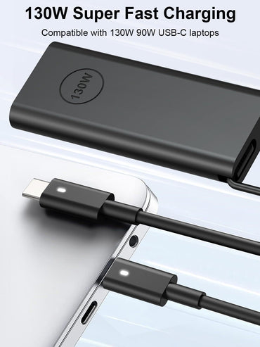 S SKSTYLE 130W USB C Charger Compatible with Dell Laptop, Type C AC Adapter for XPS 15 17 2in1 9575 9500 9700 Precision 5530 2in1 5550 5750 3560 Latitude 7410 7310 7210 9410 Power Cord