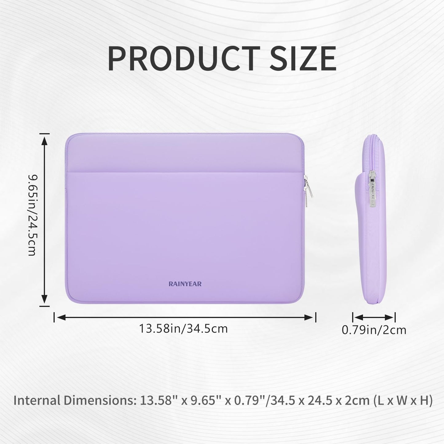 RAINYEAR Laptop Sleeve Case 13.3 Inch, Protective Portable Case with Front Pocket, Briefcase Handbag Laptop Bag Compatible with MacBook Air/Pro 13-13.3 inch, MacBook Pro 14 inch, Purple