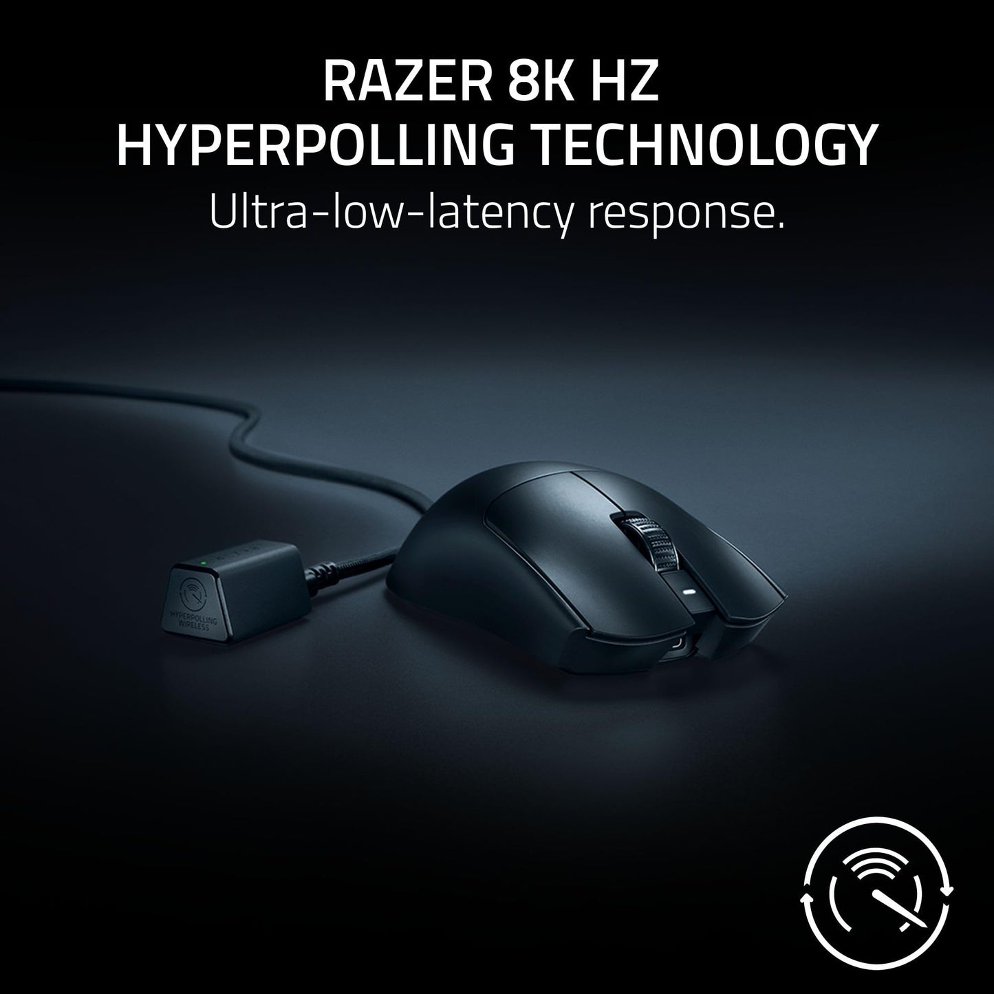 Razer Viper V3 Pro Wireless Esports Gaming Mouse: Symmetrical - 54g Lightweight - 8K Polling - 35K DPI Optical Sensor - Gen3 Optical Switches - 8 Programmable Controls- 95 Hr Battery - Black (Renewed)