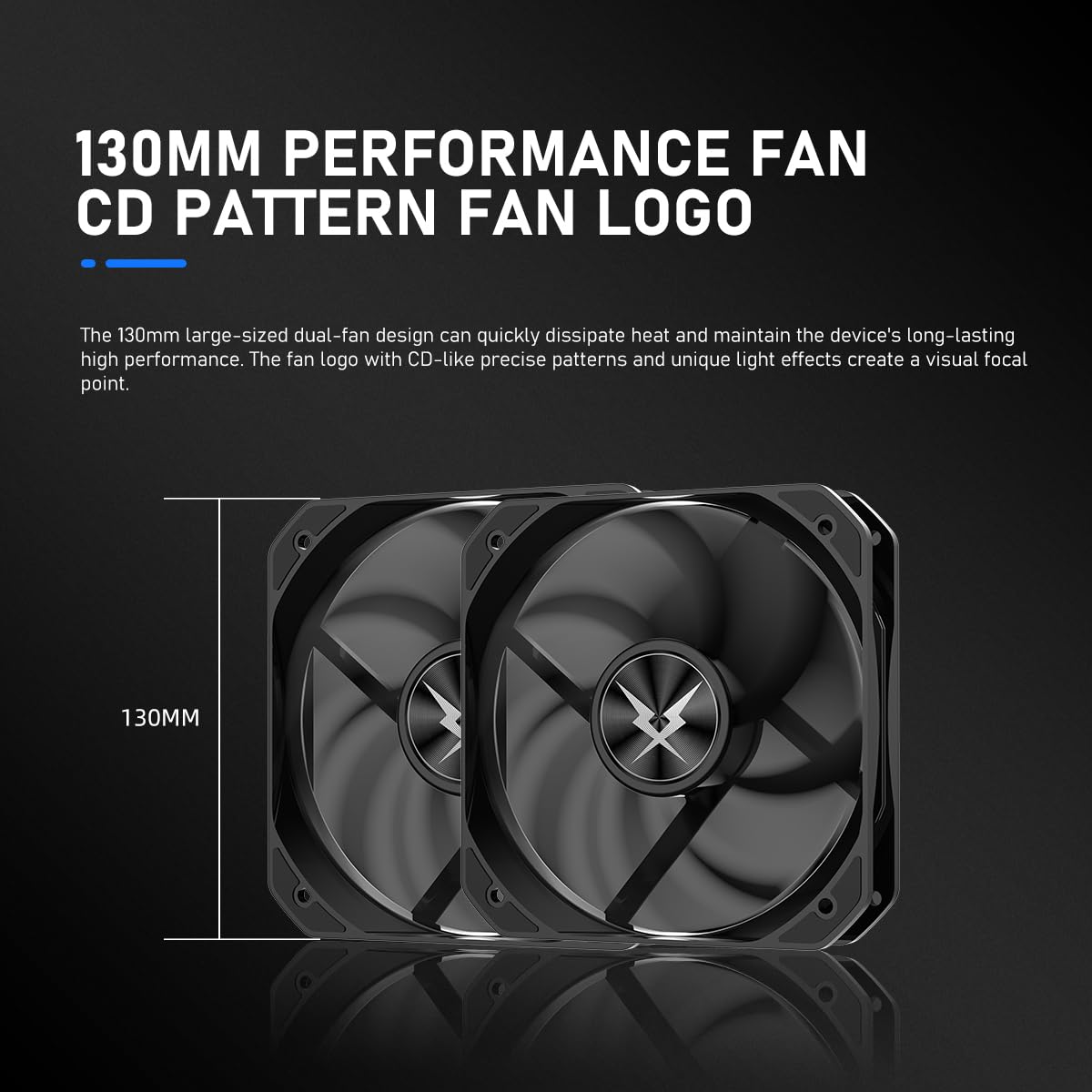 RUIX GT820 CPU Air Cooler, 8 Heat Pipes, Dual Tower, 130mm PWM Fan, 240W TDP, for AMD AM4 AM5/Intel LGA 1851/1700/1200/115X, Black - No Light