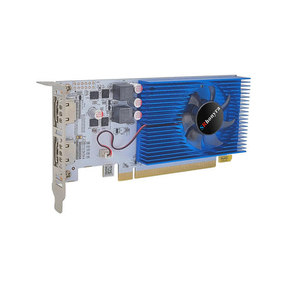 SRhonyra R5 230 Low Profile Graphics Card 2GB DDR3 Dual HDMI 1080P PCIe 2.0 x16 Bus Powered Support Splicing Mode 20 Watts SFF GPU