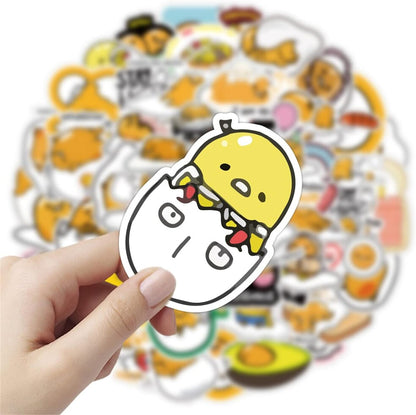 CHVISO 60PCS Japanese Lazy Egg Kawaii Stickers - Vinyl Waterproof Stickers for Kids, Teens, Adults - Laptop, Water Bottles, Skateboard, Guitar