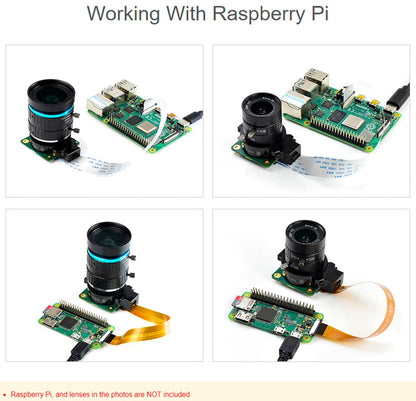 Raspberry Pi HQ Camera Module with Case for Raspberry Pi 4B/3B+/3B/2B/A+/Zero/W/Zero WH,12.3MP IMX477 Sensor Support C- and CS-Mount Lenses, Alternative for Raspberry Pi Camera Module V2 (8 Items)