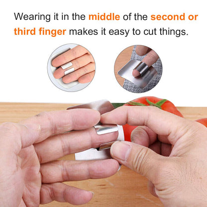 N / D 3 Pack Stainless Steel Finger Guard Protector for Cutting, Slicing and Dicing, Avoid Hurting While Chopping
