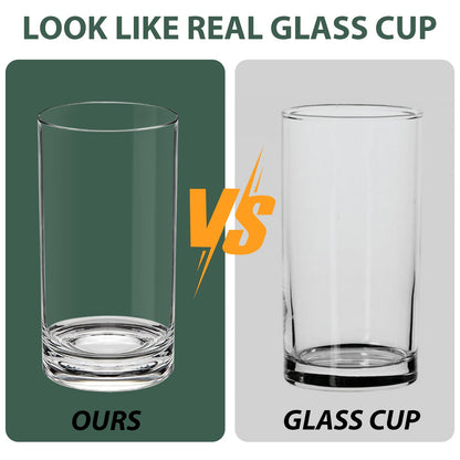RÉΑLWÁY Shatterproof Plastic Drinking Glasses Set of 6, 17 Oz Clear Unbreakable Tumblers for Kitchen, Poolside & Patio - BPA-Free, Dishwasher-Safe, Acrylic Cups That Look Like Glass