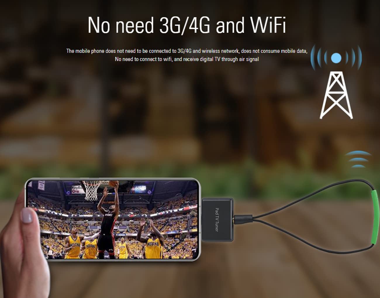 MyGica USB-TV-Tunerkarte Typ C, ATSC-Digitalfernsehen überall empfangen, Freeview HD-TV-Empfänger, kabelloser HDTV-Stick-Tuner-Adapter, USB-TV-Antenne für Android-Smartphones, Tablets und PCs, keine Internetverbindung erforderlich