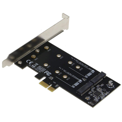 Sedna - PCI Express Dual M2 (Key B SATA 6G) SSD Adapter with Low Profile Bracket (SSD not Included)