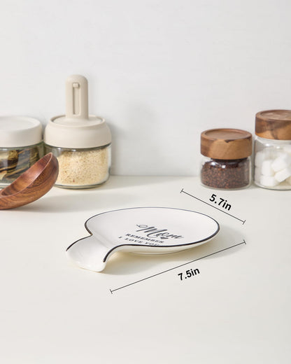 Ceramic Spoon Rest, Cooking Spoon Holder for Kitchen Counter/Stove Top/Dining Table Modern Farmhouse Decorative, Large (Blue)